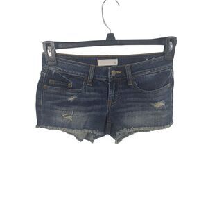 BP Womens/Juniors Denim Shorts Size 1 Raw Hem Low Rise Distressed Casual Summer